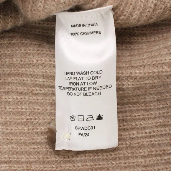 Quince Tan Cashmere Fisherman Cardigan Sweater - Picture 11 of 12